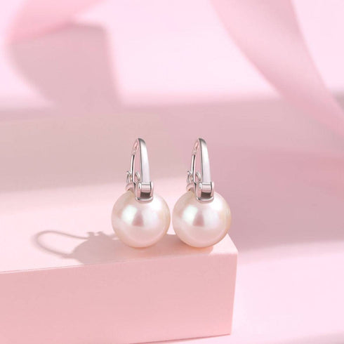11-12mm Freshwater Pearl Modern Bucket-Shaped Earrings - House Of Pearls