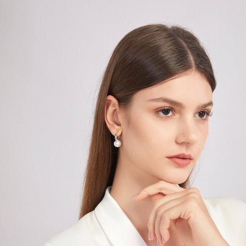 11-12mm Freshwater Pearl & Round Hoop Earrings - House Of Pearls