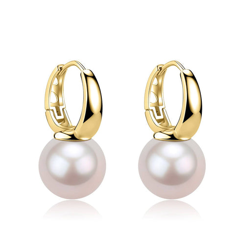 11-12mm Freshwater Pearl & Round Hoop Earrings - House Of Pearls