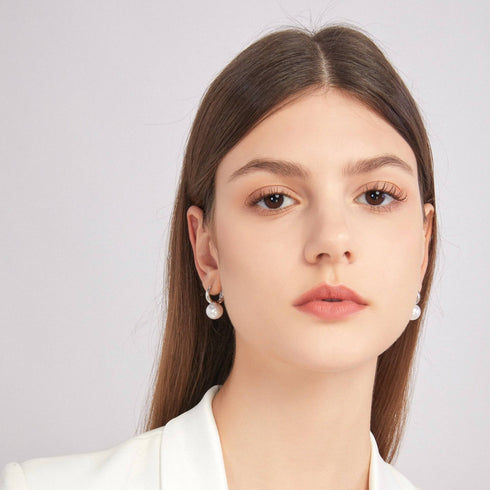 11-12mm Freshwater Pearl & Round Hoop Earrings - House Of Pearls