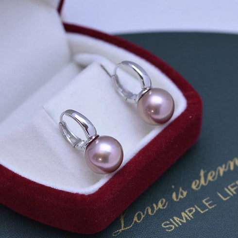 11-12mm Freshwater Pearl & Round Hoop Earrings - House Of Pearls