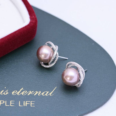 Freshwater Pearl & Rose Floral Earrings - House Of Pearls