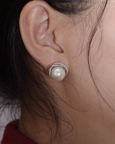 Freshwater Pearl & Rose Floral Earrings - House Of Pearls