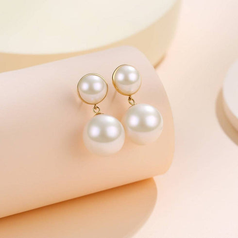 11-12 mm Mabe Pearl Drop Pearl Earrings - House Of Pearls