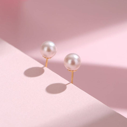 4-5mm Seawater Akoya Pearl & Silver Stud Earrings - House Of Pearls