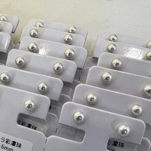 4-5mm Seawater Akoya Pearl & Silver Stud Earrings - House Of Pearls