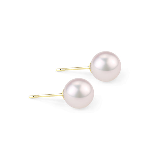 Earrings: 4-5mm white Akoya pearl stud pair with gold posts