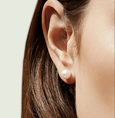 5.5-8.5mm White Akoya Round Pearl Stud Earrings - House Of Pearls