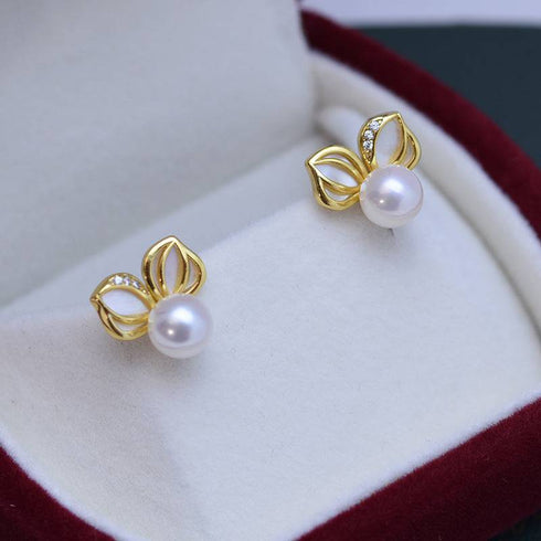 6-7mm Freshwater Pearl& Calista Earrings - House Of Pearls