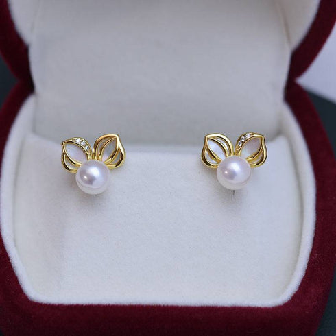 6-7mm Freshwater Pearl& Calista Earrings - House Of Pearls