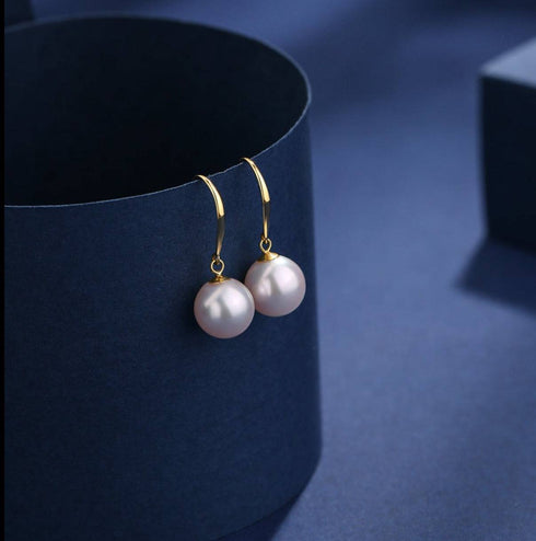 7-8.5mm White Akoya Pearl Leise Drop Earrings - House Of Pearls