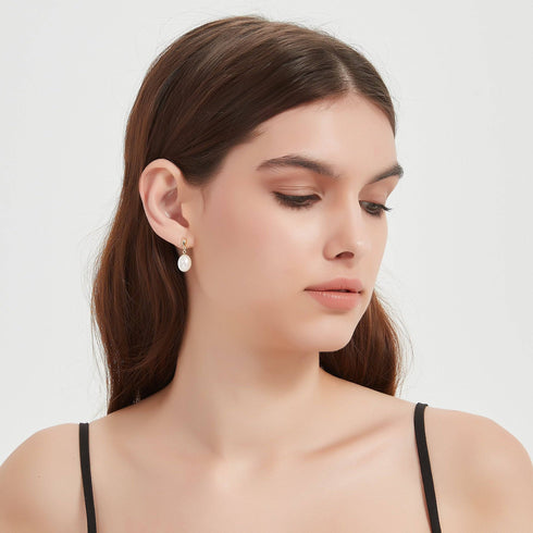 8.5-9.5mm Classic Drop-shaped Freshwater Pearl Earrings - House Of Pearls