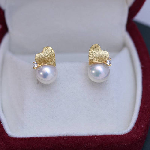 8-9mm Freshwater Pearl & Calista Earrings - House Of Pearls