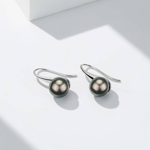 9-11mm Tahitian Pearl Classic Hook Earrings - House Of Pearls