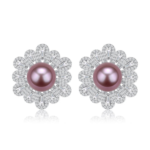 9-10mm Floral Freshwater Pearl Earrings - House Of Pearls
