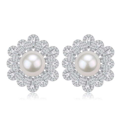 9-10mm Floral Freshwater Pearl Earrings - House Of Pearls