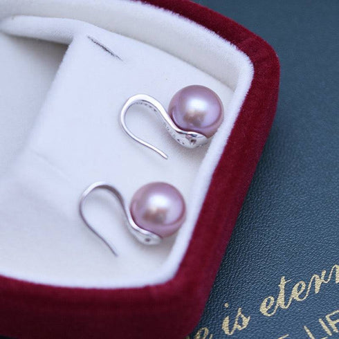 9-10mm Freshwater Pearl & CZ Earrings - House Of Pearls