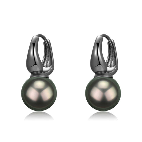 9-10mm Tahitian Pearl Round Hoop Earrings - House Of Pearls