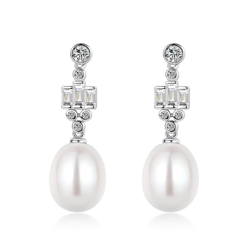 9-10mm Freshwater Drop Earrings Royal-Inspired - House Of Pearls