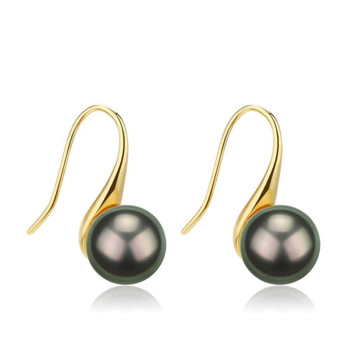 9-11mm Tahitian Pearl Classic Hook Earrings - House Of Pearls