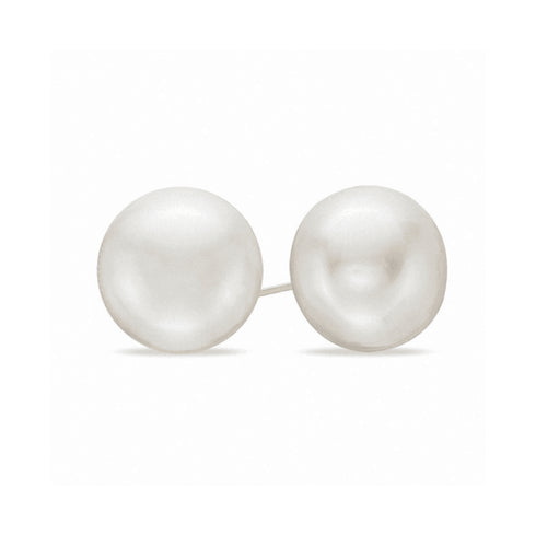 Black Button Freshwater Pearl Stud Earrings - House Of Pearls
