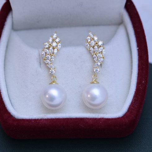 Bling CZ Pearls Earrings - House Of Pearls