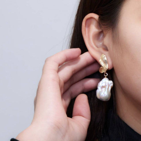 Butterfly Bold Baroque Pearl Earrings - Earrings made with hand-selected pearls from House of Pearls