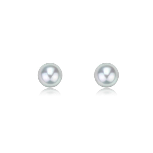 Chic 4-5mm Akoya Silver Blue Pearl Stud Earrings - House Of Pearls