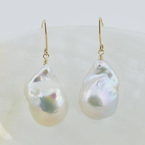 Daisy White Freshwater Baroque Pearl Earrings Sterling Silver - House Of Pearls