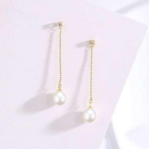 Natural Freshwater Pearl Long Earrings - House Of Pearls