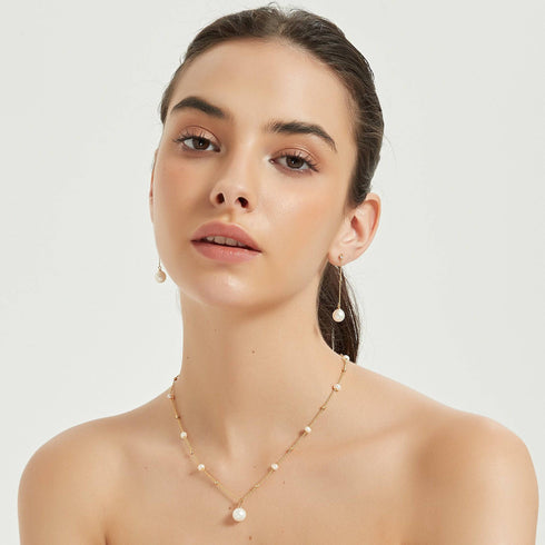 Natural Freshwater Pearl Long Earrings - House Of Pearls