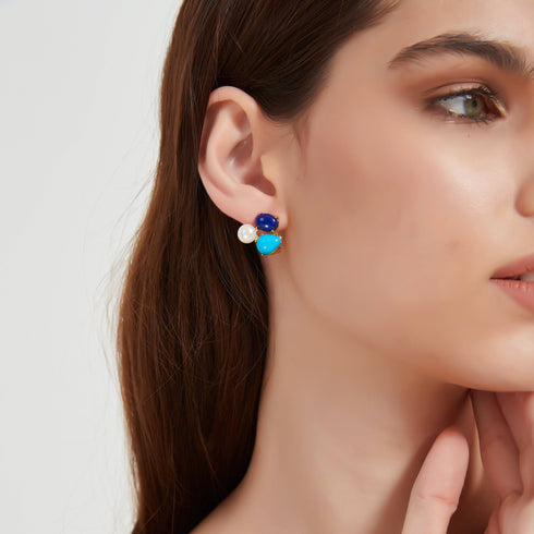 Turquoise Freshwater Pearl Earrings - House Of Pearls