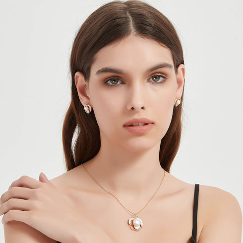 Rose White Mother of Pearls Set - House Of Pearls