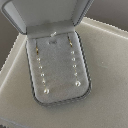 Freshwater Pearl Dangle Cluster Earrings 18K Gold - House Of Pearls