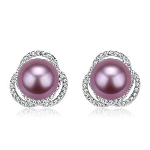 Freshwater Pearl & Rose Floral Earrings - House Of Pearls