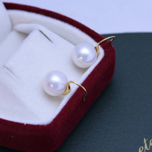 Freshwater White Pearl & Classic Hook Earrings - House Of Pearls