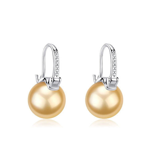 Golden South Sea Bucket-Shaped Earrings - House Of Pearls