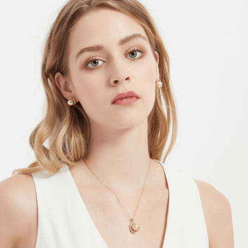 Golden South Sea Pearl 11.0-12.0mm & CZ Rose Collection - House Of Pearls