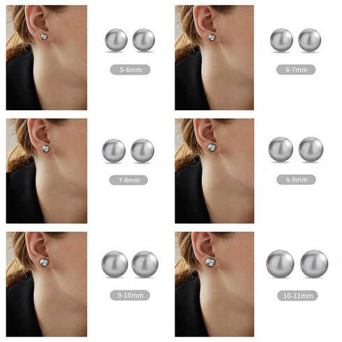 Grey Button Freshwater Pearl Stud Earrings - House Of Pearls