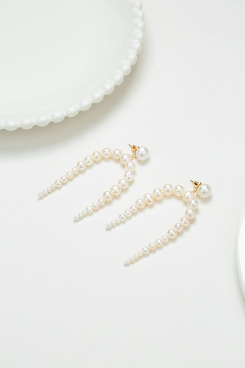 Dynamic White Freshwater Pearl Drop Earrings - Earrings made with hand-selected pearls from House of Pearls