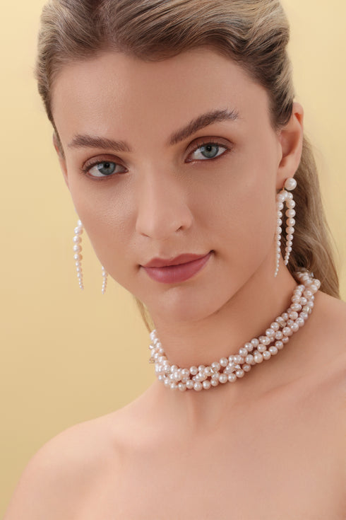 Dynamic White Freshwater Pearl Drop Earrings - Earrings made with hand-selected pearls from House of Pearls