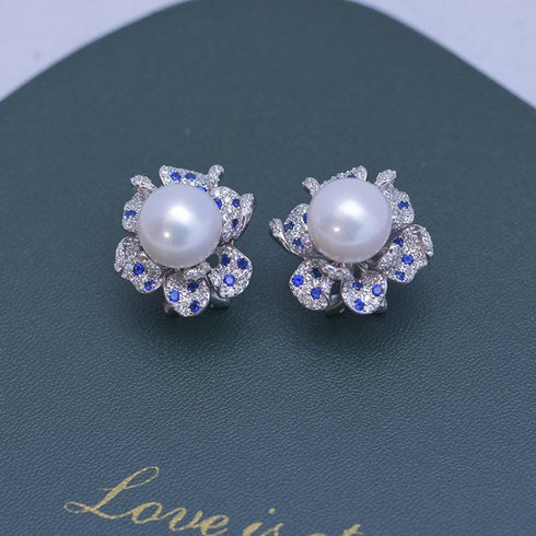 10–11mm Freshwater Pearl Flower Earrings - Earrings made with hand-selected pearls from House of Pearls