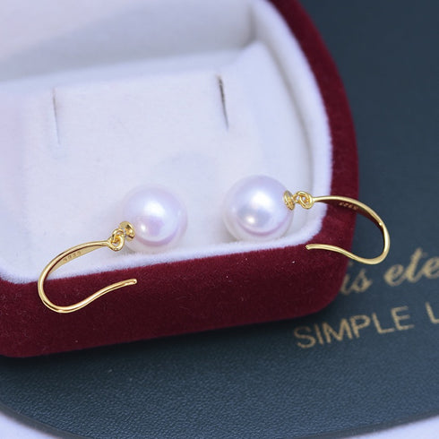 10-11mm Freshwater Pearl & Classic Hoops Earrings - Earrings made with hand-selected pearls from House of Pearls