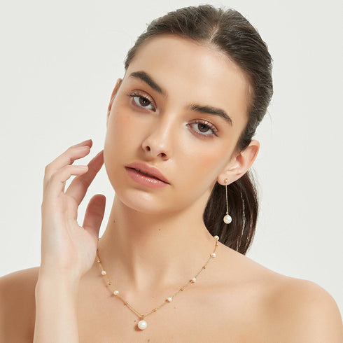 Natural Freshwater Pearl Long Earrings - House Of Pearls