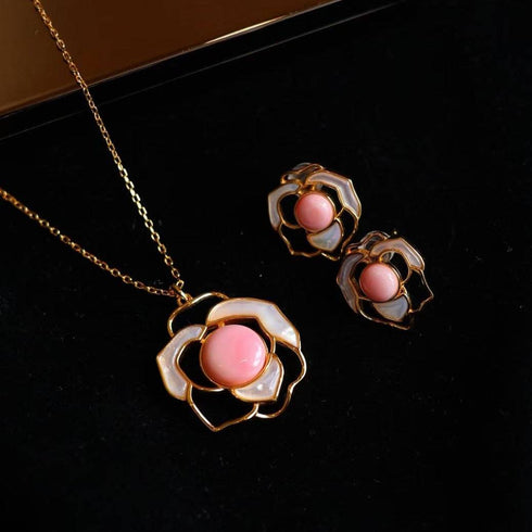 Rose Pink Queen Conch Pearl Earrings - House Of Pearls