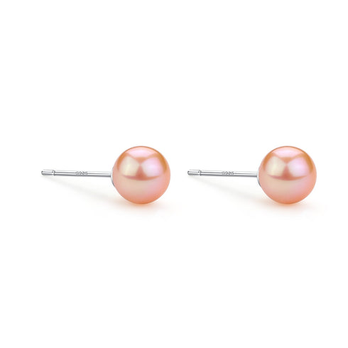 Pink Freshwater Pearl Earrings, 7.5-8.0mm - House Of Pearls