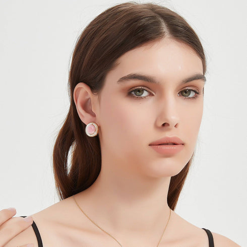 Pink Queen Conch Shell Princess Pearls Earrings - House Of Pearls