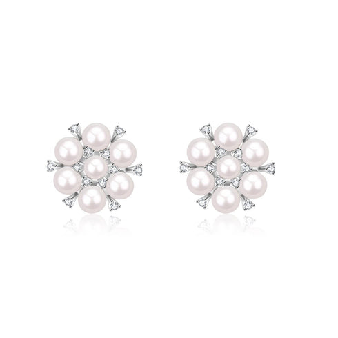 Plum Blossom Multi-Pearl Stud Earrings - House Of Pearls