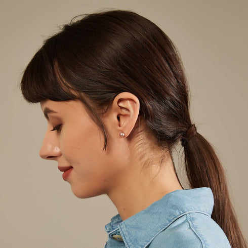 Purple Button Freshwater Pearl Stud Earrings - House Of Pearls