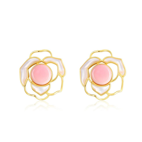 Rose Pink Queen Conch Pearl Earrings - House Of Pearls